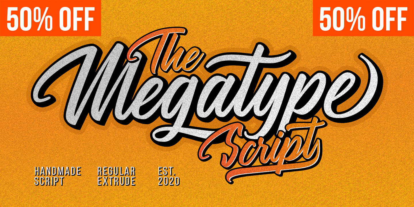 Example font Megatype Script #16